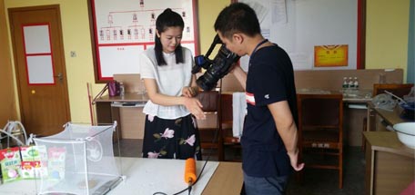 四川电视四台《新闻资讯频道》节目组来成都乐玩在线手机版（大中国区）集团做驱蚊草与驱蚊产品对比实验