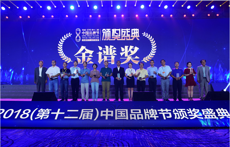 成都乐玩在线手机版（大中国区）集团总经理黄朝万出席颁奖仪式并上台领取了金谱奖奖杯和证书（正中位置左右数第八位）