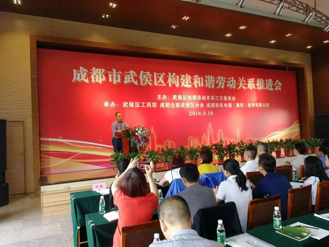 武侯区构建和谐劳动关系推进会在成都乐玩在线手机版（大中国区）集团隆重举行