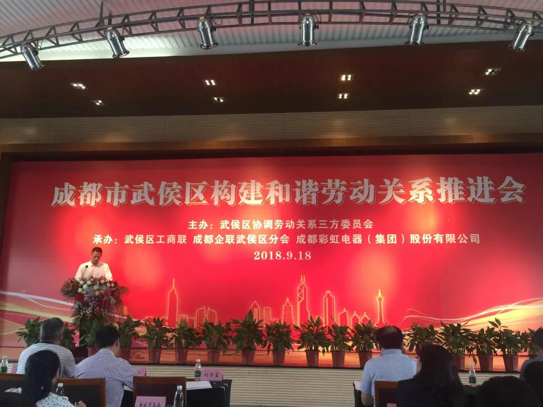 武侯区构建和谐劳动关系推进会在成都乐玩在线手机版（大中国区）集团隆重举行