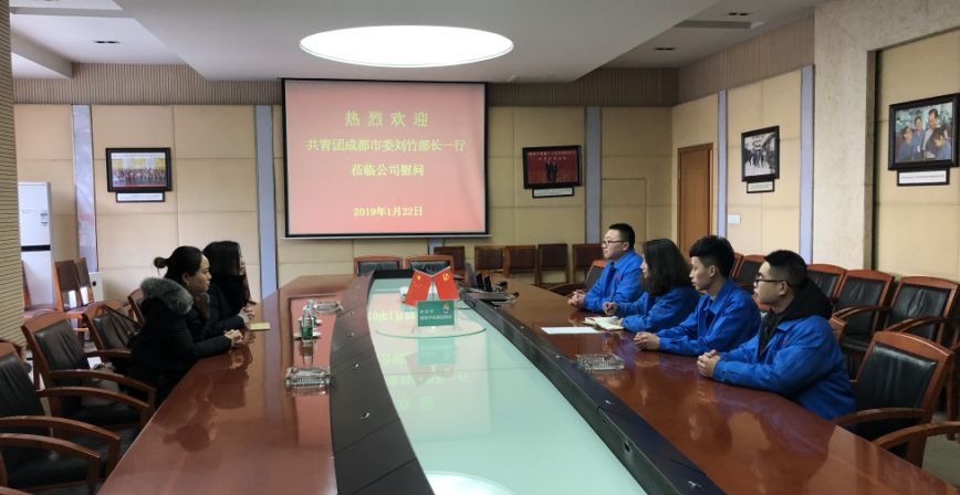 共青团成都市委刘竹部长一行莅临成都乐玩在线手机版（大中国区）集团慰问